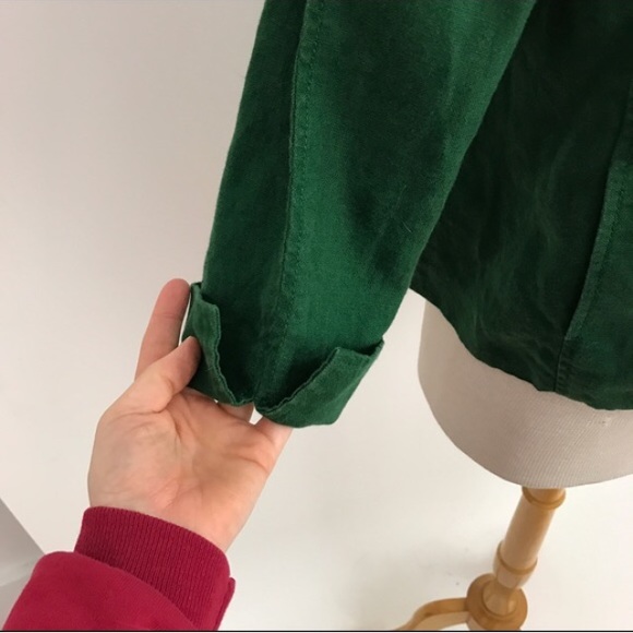 Emerald Green Linen Jacket - Picture 2 of 4